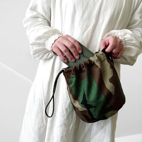 "Remake" Woodland Camo Drawstring Bag
