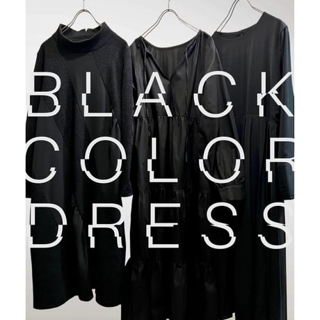 Black Color Paneled Design knit Long Dress