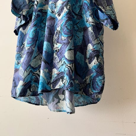 Euro Vintage Art Pattern Silk Shirt