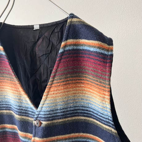 Vintage Border Pattern Wool Vest