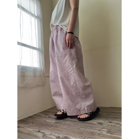 ピンク7月納期【受注】バランスタックパンツ(ストライプ)