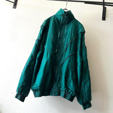 90's Euro Quilting Design Silk Zip JKT