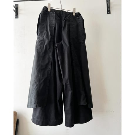 DENIM DUNGAREE Layered Remake Cotton Wide Pants
