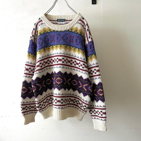 90's Fair Isle Pattern Knit Sweater