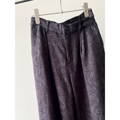 Classic Botanical Pattern Jacquard Flare Pants