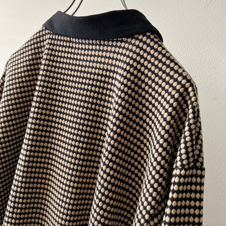 Dot Pattern Half Zip Short Knit