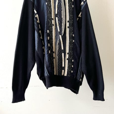 90's 3D Design Knit Sweater