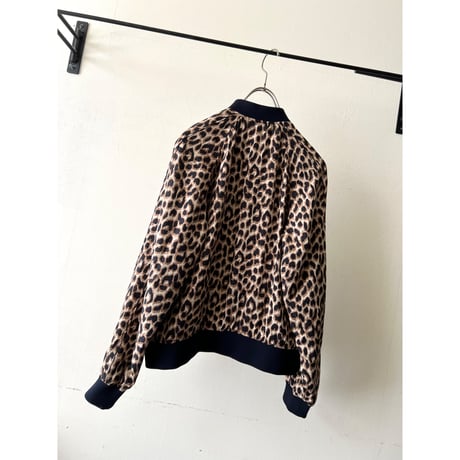 Leopard Pattern Short Zip-up JKT
