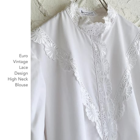 Euro Vintage Lace Designハイネックブラウス