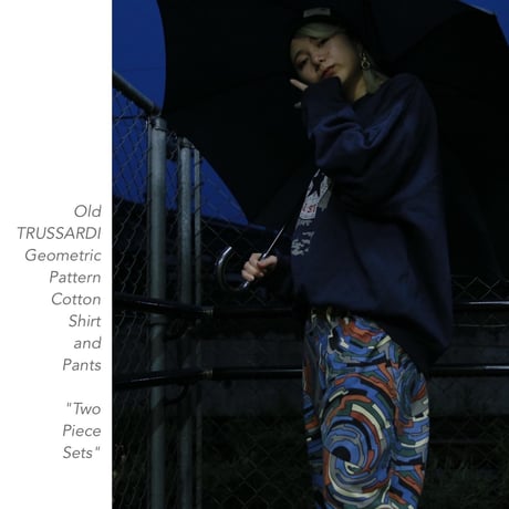 Old TRUSSARDI Geometric Patternイージーパンツ