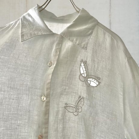 Vintage Butterfly Design Cut Lace Blouse