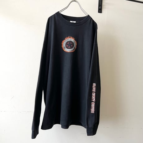 00's motorcycle Back Print Long Sleeve Tee