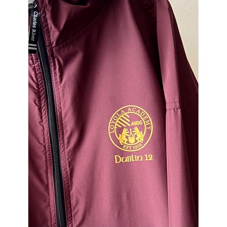 US Vintage School Logo Print Nylon Anorak Parka