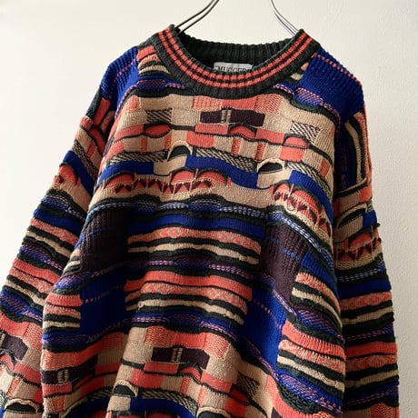 80-90's 3D Pattern Knit