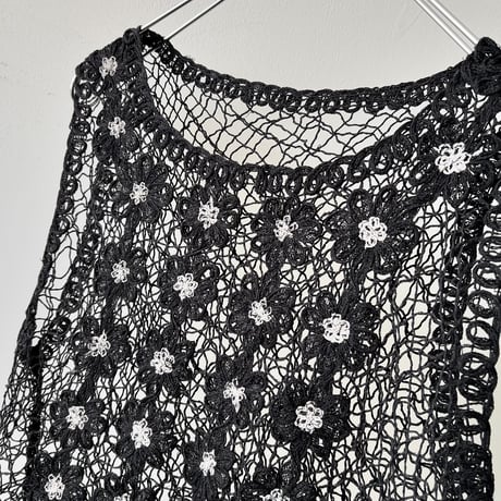Vintage Flower Design Croche Vest