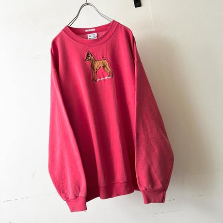 Vintage Embroidery "dog" Design Sweat