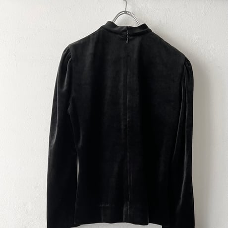 Vintage Back Zip Velours Tops