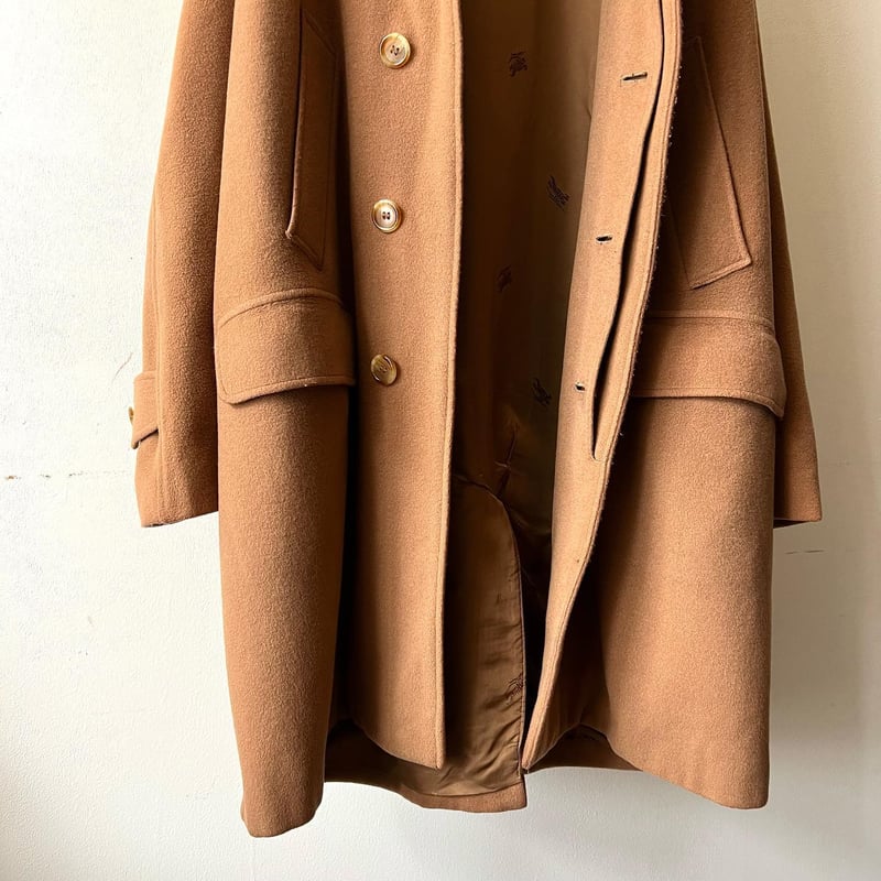 Old Burberry Cashmere Wool Balmacaan Coat (made
