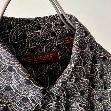 Tori Richard Geometric Pattern Silk Shirt