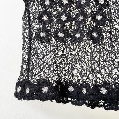 Vintage Flower Design Croche Vest