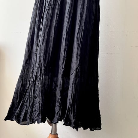 Crinkle Design No Sleeve Long Dress