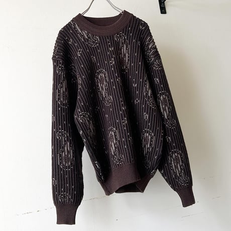 80-90's Paisley Pattern Knit Sweater