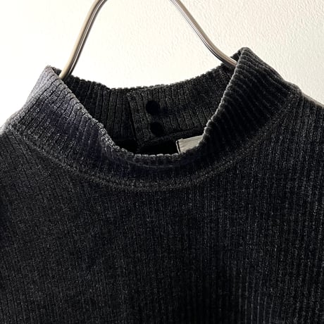 80-90's Embroidery Logo Short Velours Top