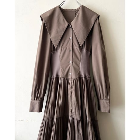 FRAY I.D Waist Rib Big Collar Maxi Dress (jpn)