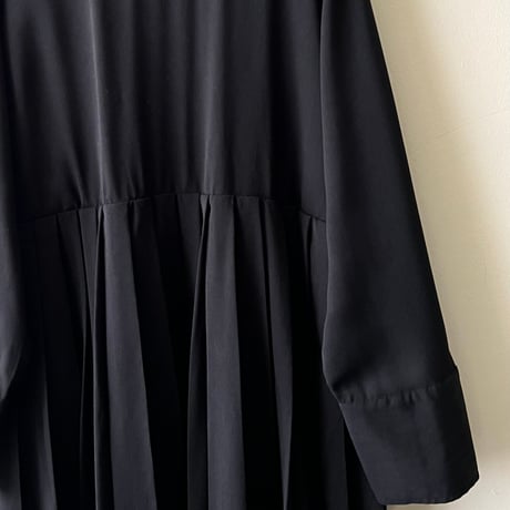 Black Color Pleats Long Dress