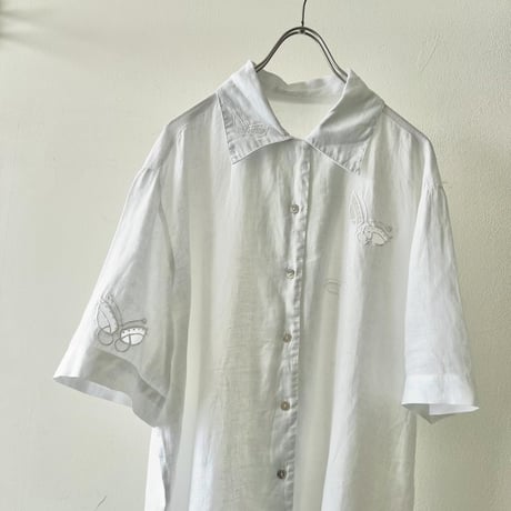 Vintage Butterfly Design Cut Lace Blouse