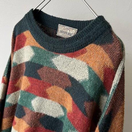 90's Euro Geometric Pattern Knit Sweater