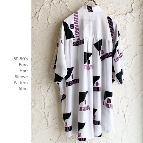80-90's Euro Half Sleeve 総柄シャツ