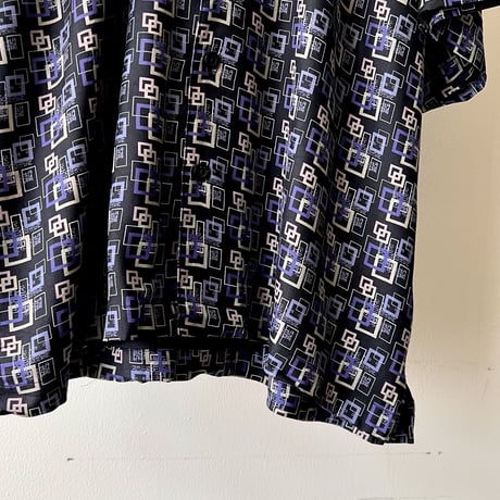 Vintage Geometric Pattern Silk Shirt