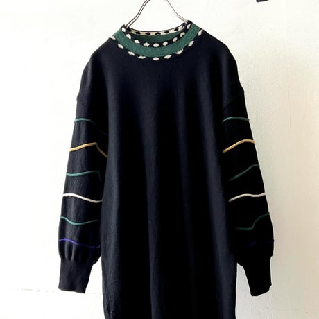 Vintage Lancel Mock Neck Design Knit Dress