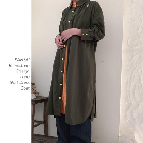 KANSAI Rhinestone Designシャツワンピース