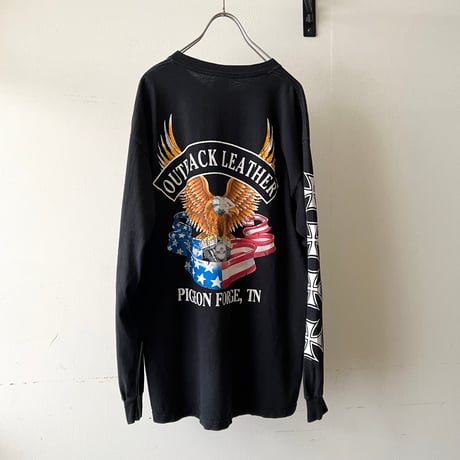 00's motorcycle Back Print Long Sleeve Tee