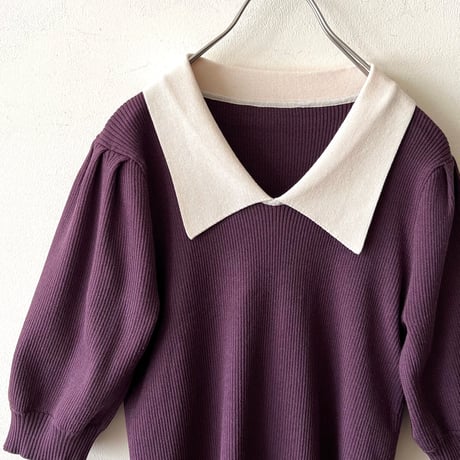 Half Sleeve Rib Knit Top