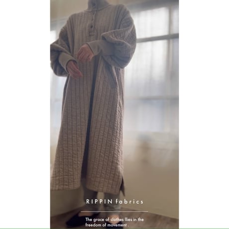 【即納品】ハイネックリブワンピース