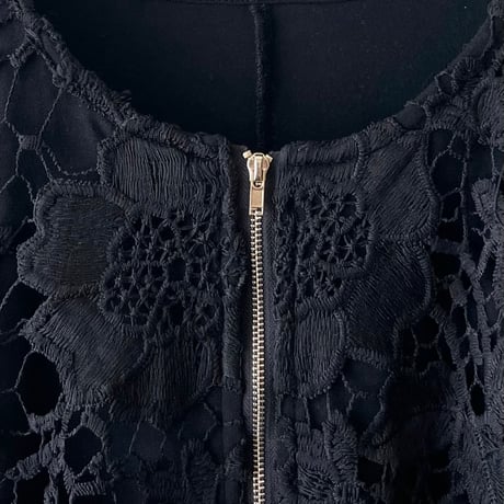 Crochet Lace Design Zip-up JKT