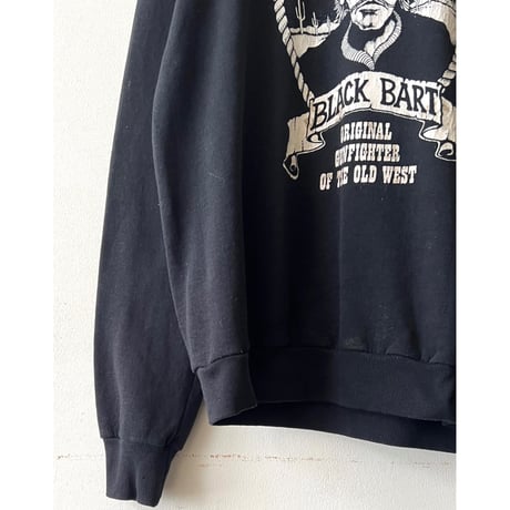 80-90's Black Color Print Design Sweat (made in usa)