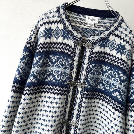 Old Nordic Pattern Knit Cardigan