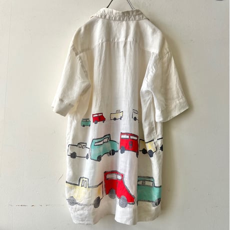 Vintage Painted Design Linen Shirt