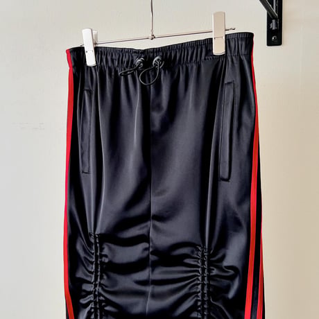 "remake" Drawstring Line Design Long Track Skirt