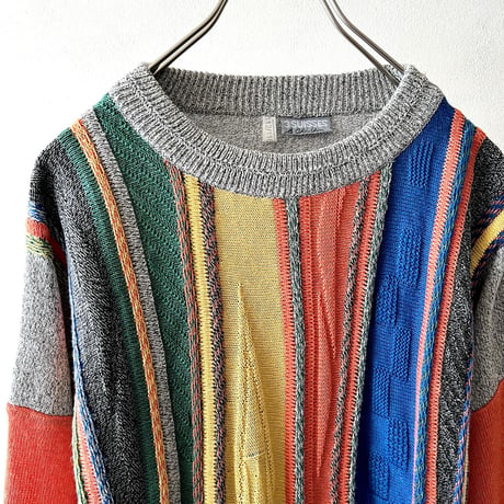 90's 3D Design Knit Sweater
