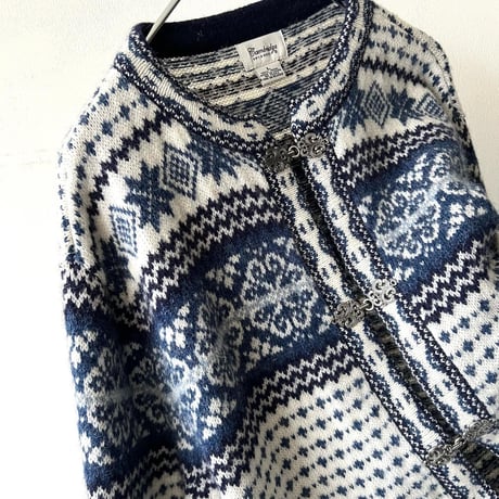 Old Nordic Pattern Knit Cardigan