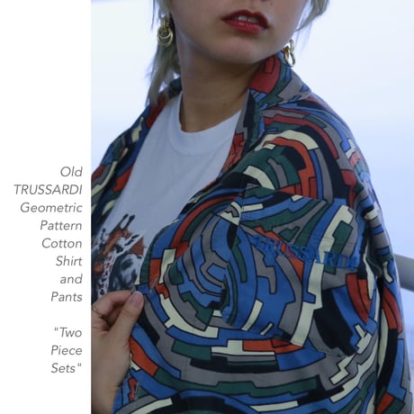 Old TRUSSARDI Geometric Patternシャツ