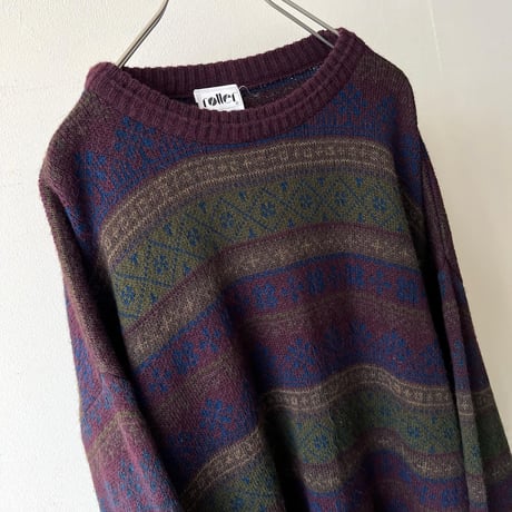 90's Euro Fairisle Pattern Knit Sweater