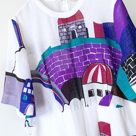 Vintage Pop Art Pattern Half Sleeve Dress