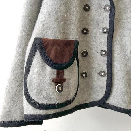80-90's Euro Wool & Fake Suede DB JKT
