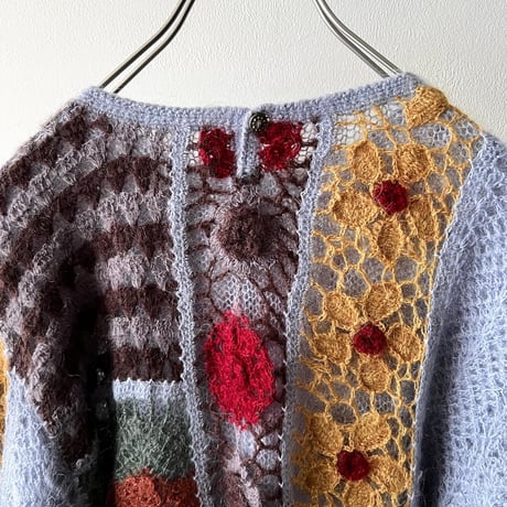 Vintage Crochet Lace Design Knit Sweater